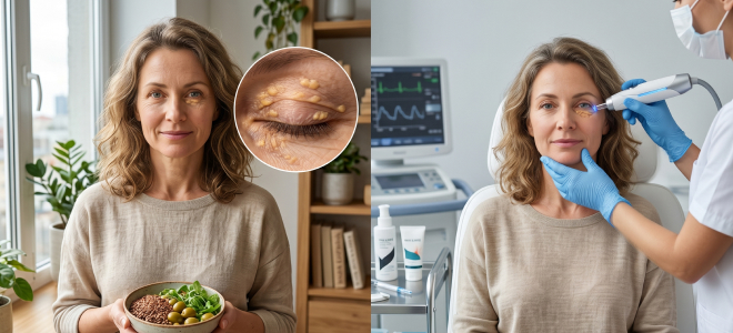 Желтые бляшки на веках: почему появляется ксантелазма и как от нее избавиться